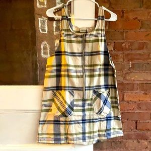 Plaid Overall Zip-up Dress